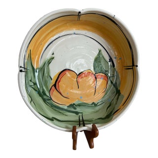 Large Studio Pottery Hand Painted Serving Bowl by Donna Toohey For Sale
