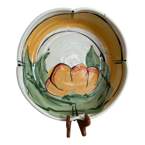 Large Studio Pottery Hand Painted Serving Bowl by Donna Toohey