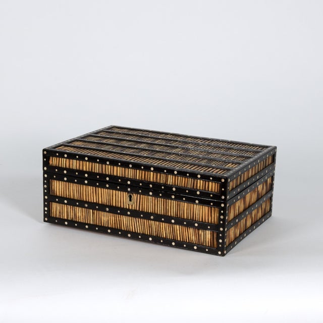 Late 19th Century Anglo Indian Large Scale Ebony and Quill Box, Circa 1880 For Sale - Image 5 of 13