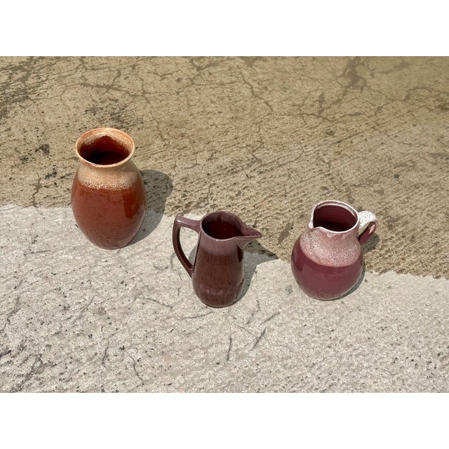 Hand-Thrown Studio Ceramic Vase with Beige Flow Glaze on Reddish-Brown Glossy Glaze, Germany, 1960s For Sale - Image 13 of 15