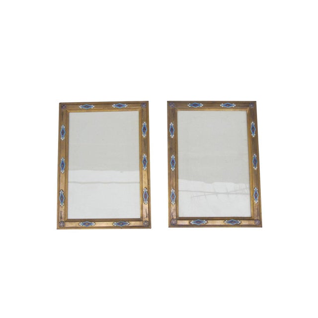 Napoleon Iii Cloisonne Enamel and Gilt Bronze Frames, Set of 2 For Sale - Image 4 of 4