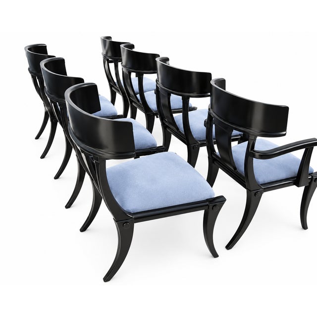 Mid-Century Modern Modern Mid-Century Style Klismos Chairs - Set of 8 For Sale - Image 3 of 5