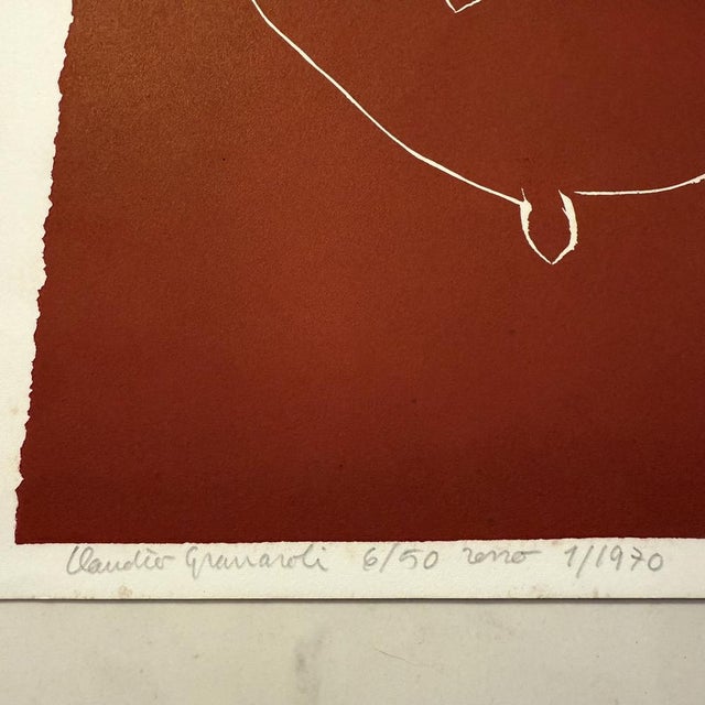 1970s Claudio Granaroli, Composition, 1970s, Linocut For Sale - Image 5 of 9