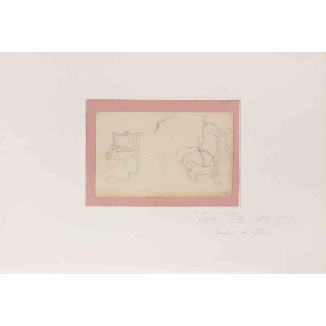 Isidore Pils, Classical Studies (recto)\., Mid-19th Century, Pencil on Paper For Sale - Image 3 of 3