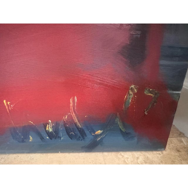 Textile Monumental Abstract Triptych – Hand-Painted Acrylic on Canvas – Palm Beach Estate – 108” X 60 For Sale - Image 7 of 10