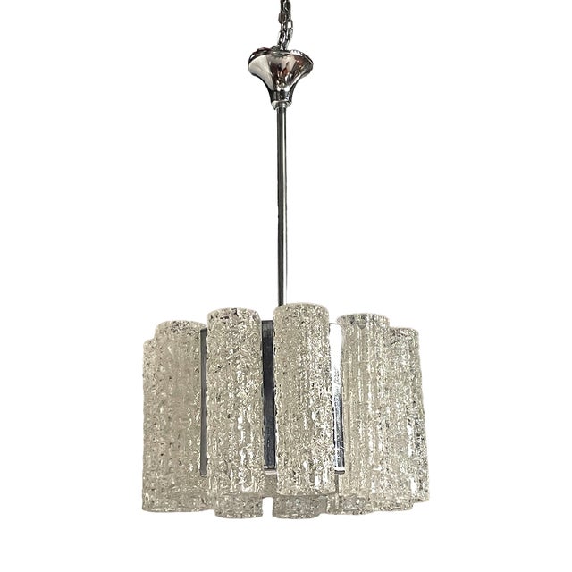 Hanging Light with Murano Tubulars from Doria Leuchten, 1960s For Sale
