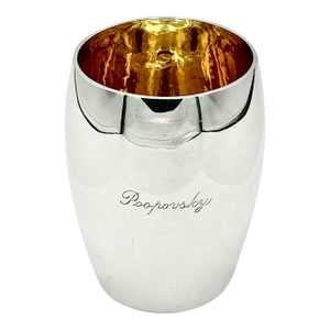 Vintage Asprey London Sterling Silver Engraved "Poopovsky" Tumbler Cup