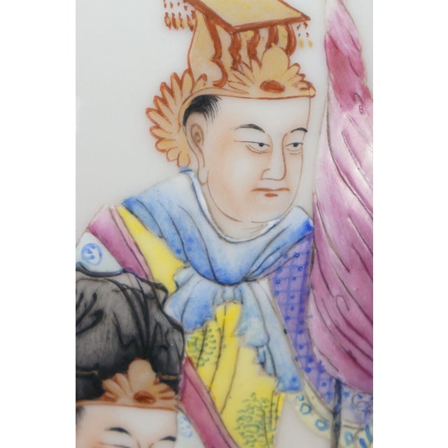 Chinese Famille Porcelain Ginger Jar Mantel Vase Urn Scholar Warrior Lamp 29" For Sale - Image 10 of 16