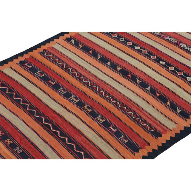Rug & Kilim Vintage Shahsavan Persian Kilim in Stripes and Geometric Patterns by Rug & Kilim For Sale - Image 4 of 7