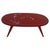 This is a folding coffee table painted in red lacquer. It has mother of pearl inlay. Has a matching red lacquer tray that...