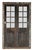 This Antique Indian Painted Teakwood and Glass Door with Frame is constructed from solid teakwood, featuring rustic double...