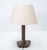 Stitched leather desk lamp in the style of Jacques Adnet. Good condition, French, 1960s, recently rewired. European Plug...