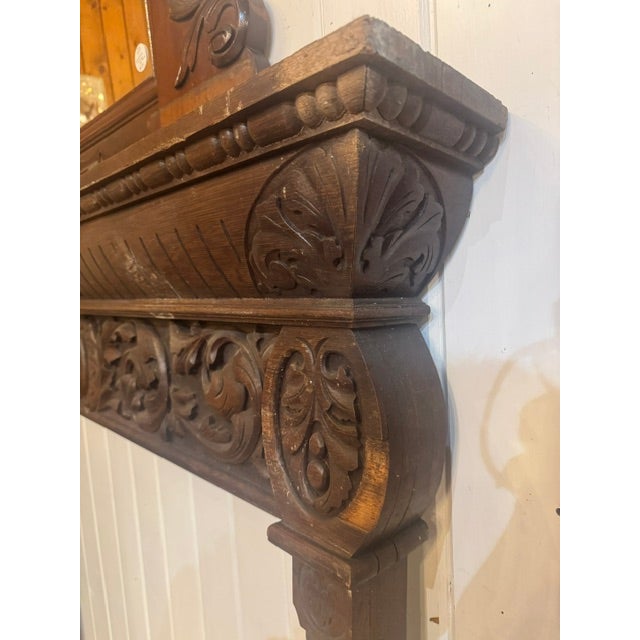 19th Century Oak Mantel With Ornate Carvings For Sale - Image 11 of 18