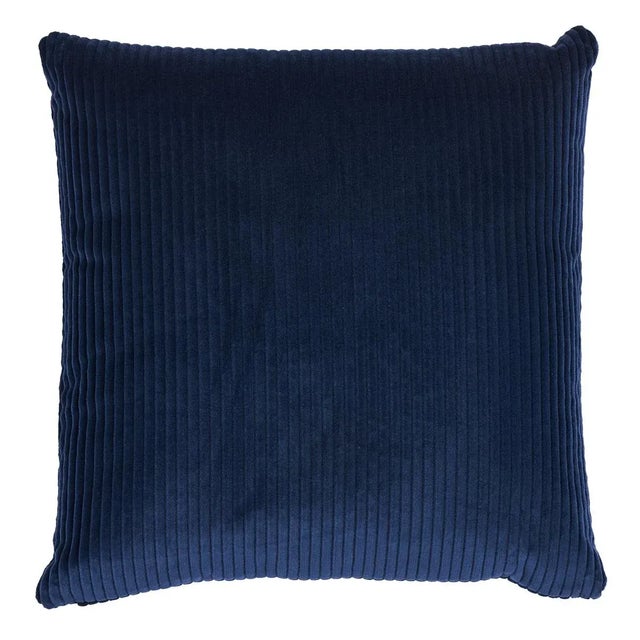 Transitional Schumacher Wyatt Corduroy 22" Pillow in Navy For Sale - Image 3 of 3