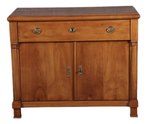 Antique Empire Biedermeier Cherrywood Chest of Drawers with Doors, 1810s