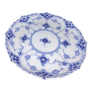 1980s Royal Copenhagen Blue Fluted Half Lace Saucer 1035 For Sale
