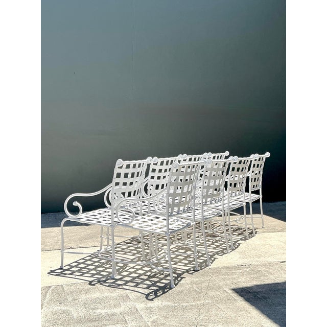 Metal Vintage Brown Jordan Cast Aluminum “Florentine”:Dining Chairs - Set of 8 For Sale - Image 7 of 12