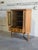 Brown Vintage Danish Oak Corner Cabinet in Style of Henning Kjærnulf Leaded Glass Bar Cabinet For Sale - Image 8 of 10