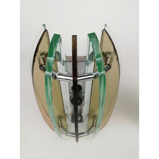 Wall Sconces in Colored Glass and Chrome from Veca, Italy, 1970s, Set of 2 For Sale - Image 16 of 18