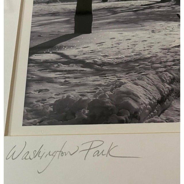 Contemporary Late 20th Century Signed Gelatin Silver Print ‘Washington Park’ by Anita MacDonald – Framed Black & White Winter Landscape Photograph For Sale - Image 3 of 10