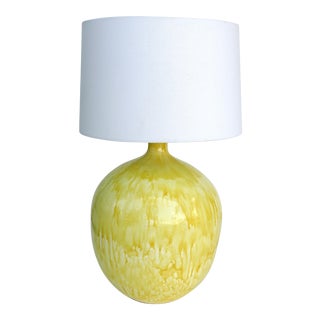 Vintage Overscale Drip Glaze Ceramic Table Lamp For Sale