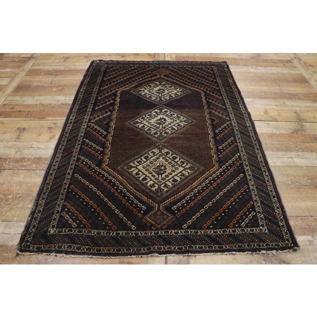 Textile Antique Persian Afshar Rug - 04'01 X 05'10 For Sale - Image 7 of 9