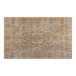 Antique Botanic Persian Kirman Beige, Brown, Blue Handmade Wool Rug For Sale