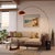 Mid-Century Modern Iconic 95" Arc Floor Lamp, Mid-Century Modern, Red/Gold Shade, Brass Body For Sale - Image 3 of 5