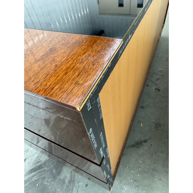 Italian Modern High Gloss Dresser Credenza With Black Glass Top by Alf Italia For Sale - Image 9 of 12