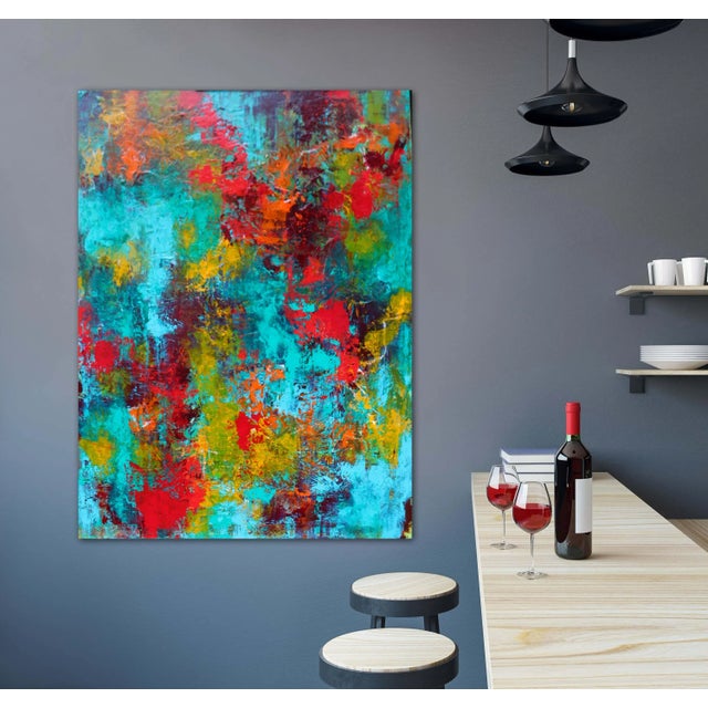 Turquoise "Dreaming of Santa Fe" Original Abstract Art by Lisa Finlayson For Sale - Image 8 of 12