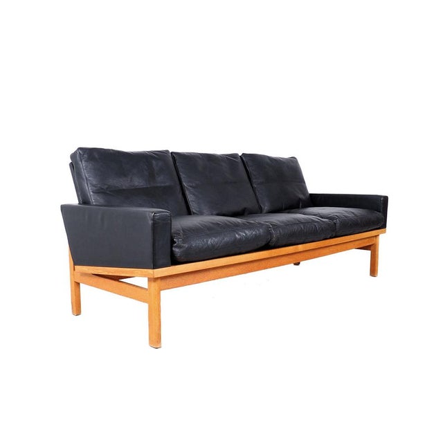 Vintage Black Leather Sofa by Poul M. Volther for Erik Jørgensen, 1960s For Sale - Image 18 of 18