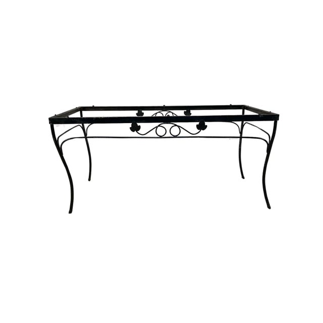 Vintage Wrought Iron Outdoor Patio Set (4 Piece) For Sale - Image 13 of 18