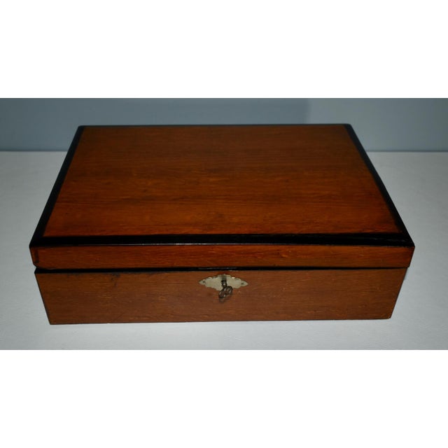 Vintage Decorative Lined Wooden Box For Sale - Image 9 of 13