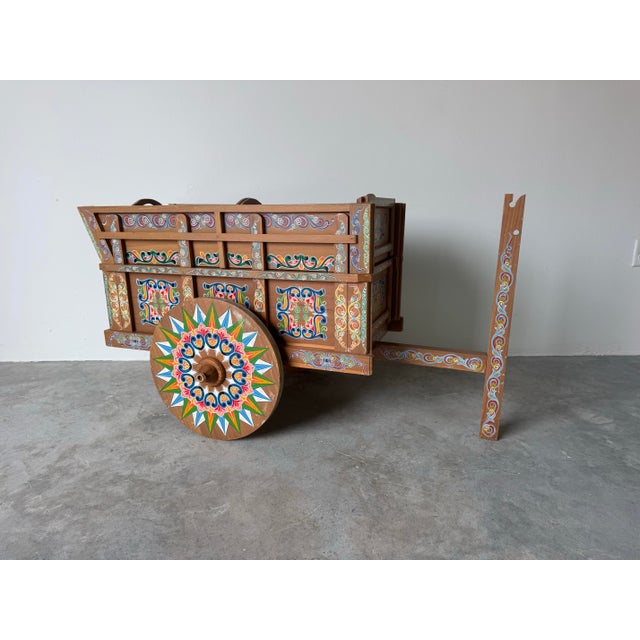 Striking and highly decorative vintage Costa Rican ox cart (carreta) converted into a functional bar / drinks cabinet, by...