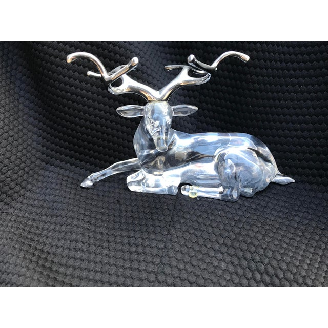 Contemporary Vintage Lucite and Silver Deer Family Sculptures - Set of 4 For Sale - Image 3 of 9
