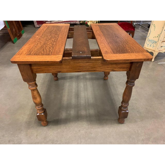 Brown Antique Neo-Gothic Square Dining Table For Sale - Image 8 of 13