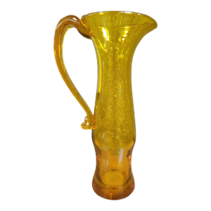 Vintage Signed Blenko Pitcher Yellow