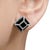 Haus of Brilliance 14K White Gold 3/8ct Diamond with 11x11MM Black Onyx Stud Earrings (G-H Color, SI1-SI2 Clarity) For Sale - Image 4 of 5