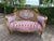 1940 French Louis XVI Gold Beech Rose Velvet Settee For Sale - Image 4 of 18