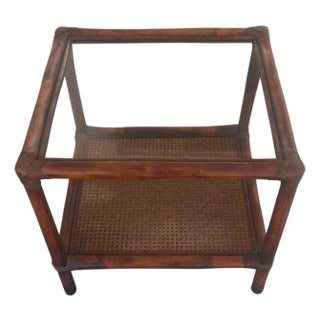 Late 20th Century Ficks Reed Bamboo Occasional Table For Sale