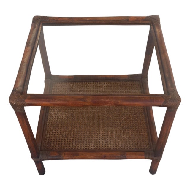 Late 20th Century Ficks Reed Bamboo Occasional Table For Sale