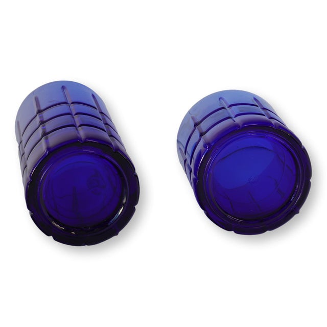 Mid-Century Modern Anchor Hocking Tartan Cobalt Glassware, 15 Pieces For Sale - Image 3 of 5