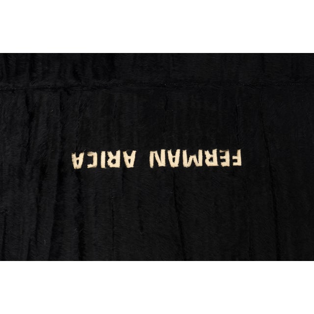 Black Vintage Black Angora Wool Kilim Rug For Sale - Image 8 of 10