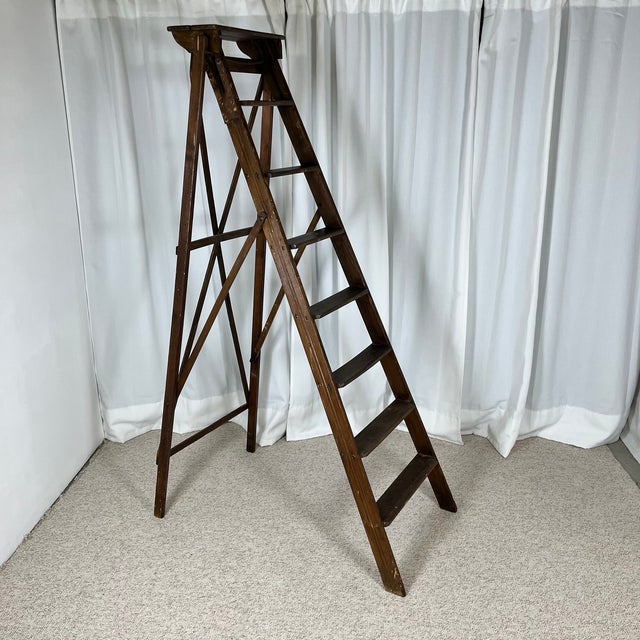 Large Wooden Painters Stepladder, 1940s For Sale - Image 13 of 13