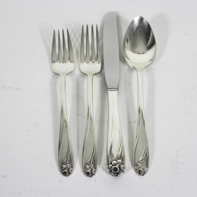 40 piece matching set of silver plated flatware with four piece place settings for eight with hostess serving pieces in...