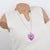 1990s Christian Lacroix Silvered Metal Necklace with Lavender Resin Heart Pendant For Sale - Image 5 of 11