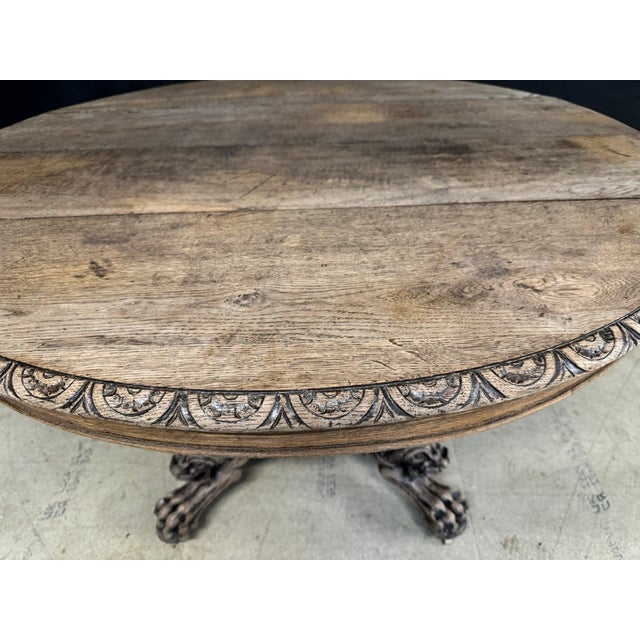 Wood French Carved Oak Hunting Table, 1869 For Sale - Image 7 of 12