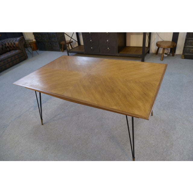 Italian Oak Table with Cast Iron and Bronze Legs, 1960s For Sale - Image 10 of 13