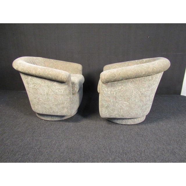 Mid 20th Century Mid-Century Modern Swiveling Armchairs - 2 Pieces For Sale - Image 4 of 4