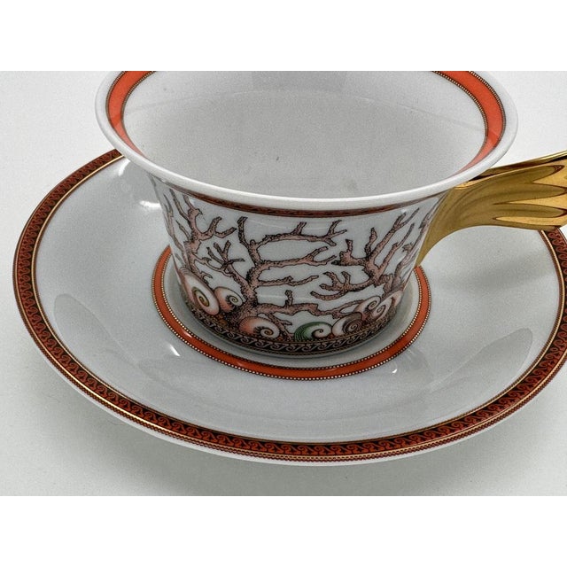 Postmodern Etoiles De La Mer Tea Cup and Saucer by Versace for Rosenthal, 2017, Set of 2 For Sale - Image 3 of 5